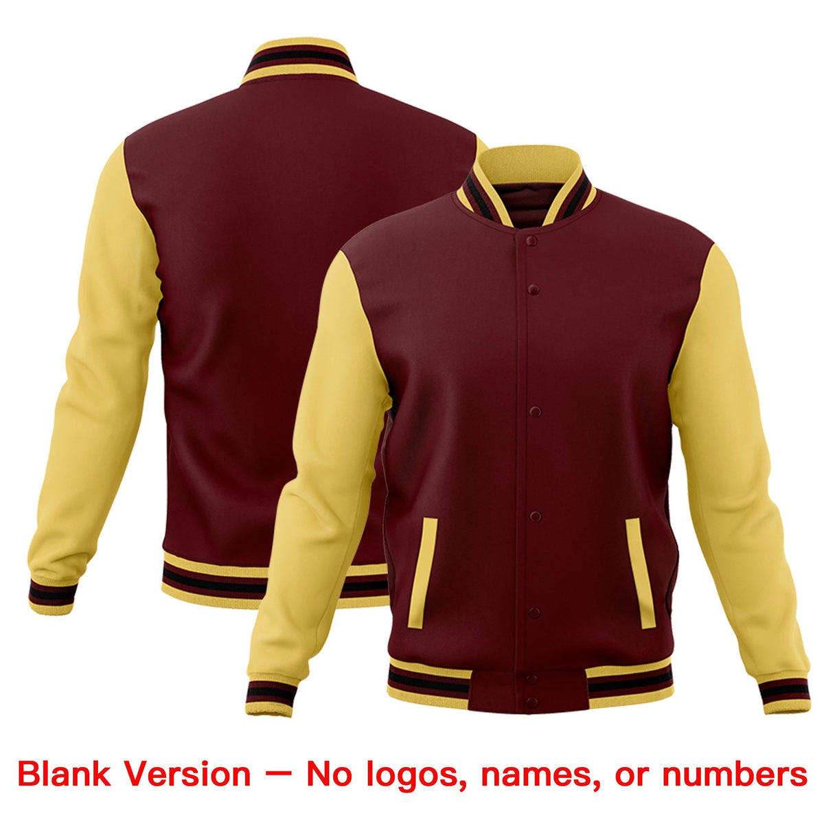 Custom Crimson Khaki Black Raglan Sleeves Classic Style Letterman Cotton Fabric Jacket| KXKSHOP