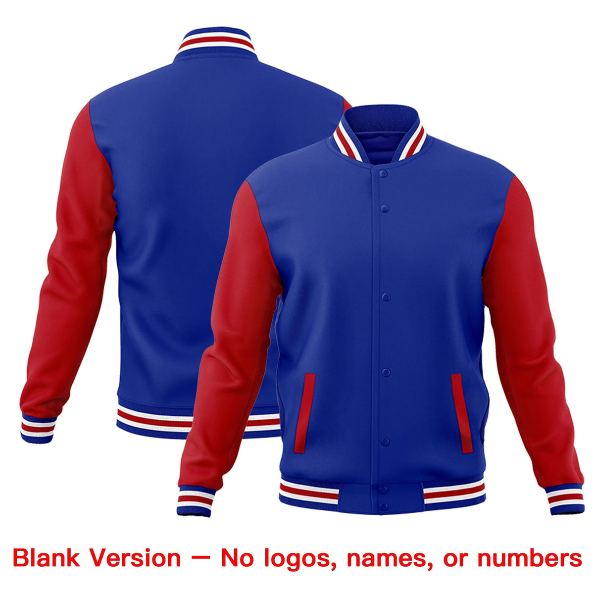 Custom Royal Blue Red White Raglan Sleeves Classic Style Letterman Cotton Fabric Jacket| KXKSHOP
