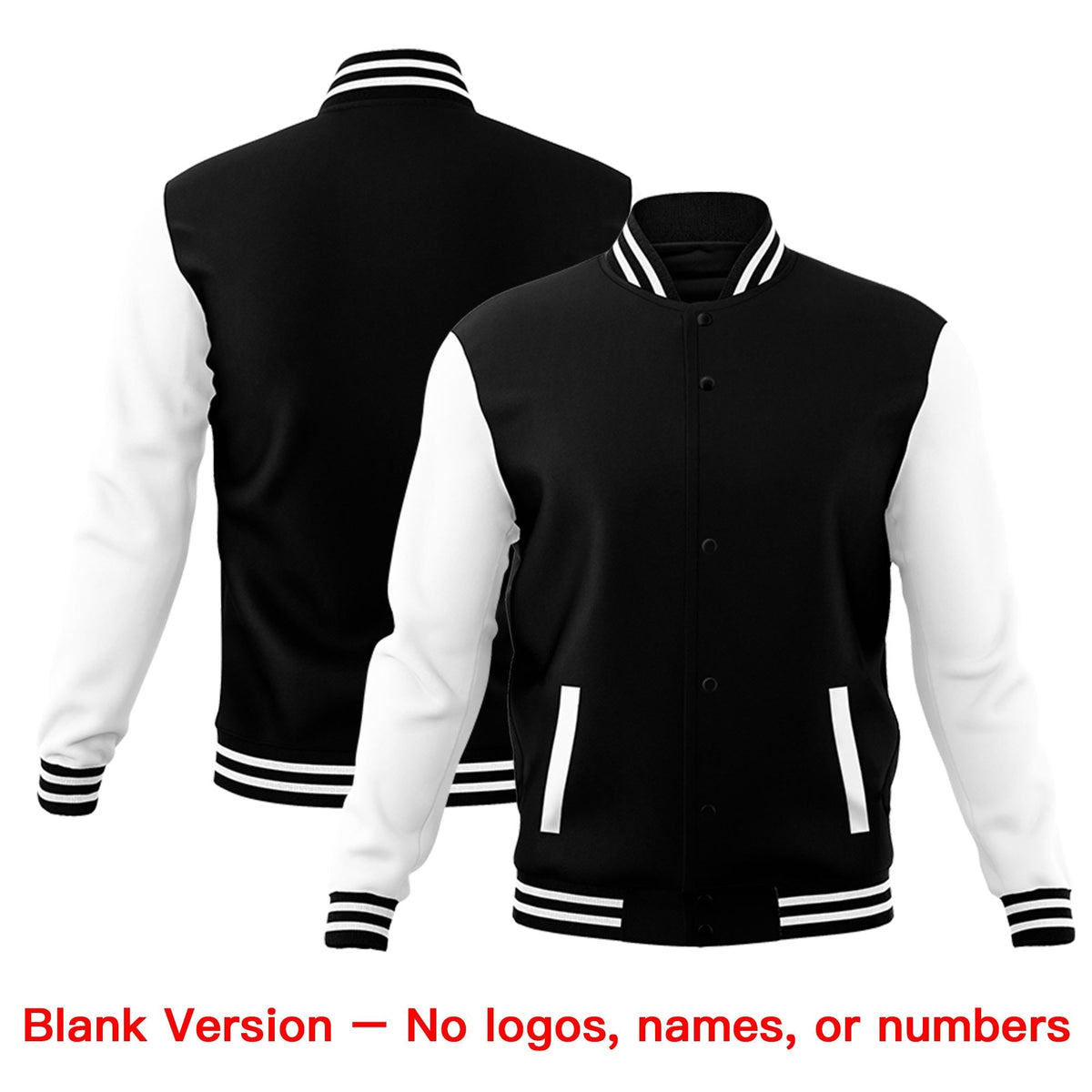 Custom Black White Raglan Sleeves Classic Style Letterman Cotton Fabric Jacket| KXKSHOP