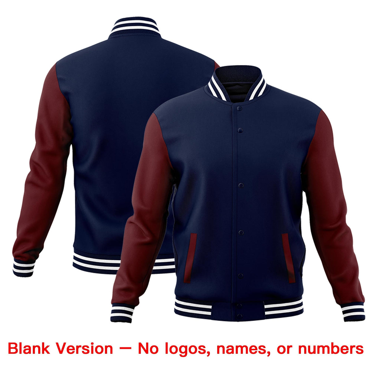 Custom Navy Crimson White Raglan Sleeves Classic Style Letterman Cotton Fabric Jacket| KXKSHOP