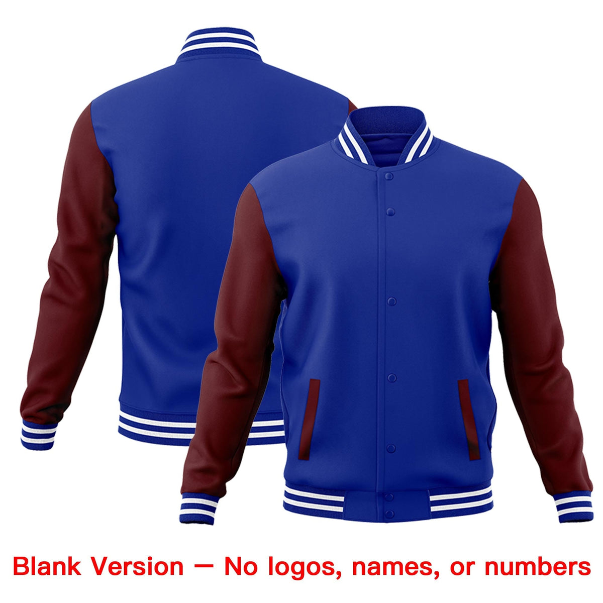 Custom Royal Blue Crimson White Raglan Sleeves Classic Style Letterman Cotton Fabric Jacket| KXKSHOP