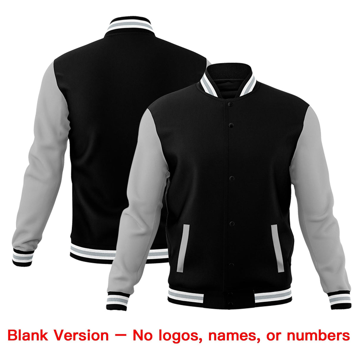 Custom Black Gray White Raglan Sleeves Classic Style Letterman Cotton Fabric Jacket| KXKSHOP
