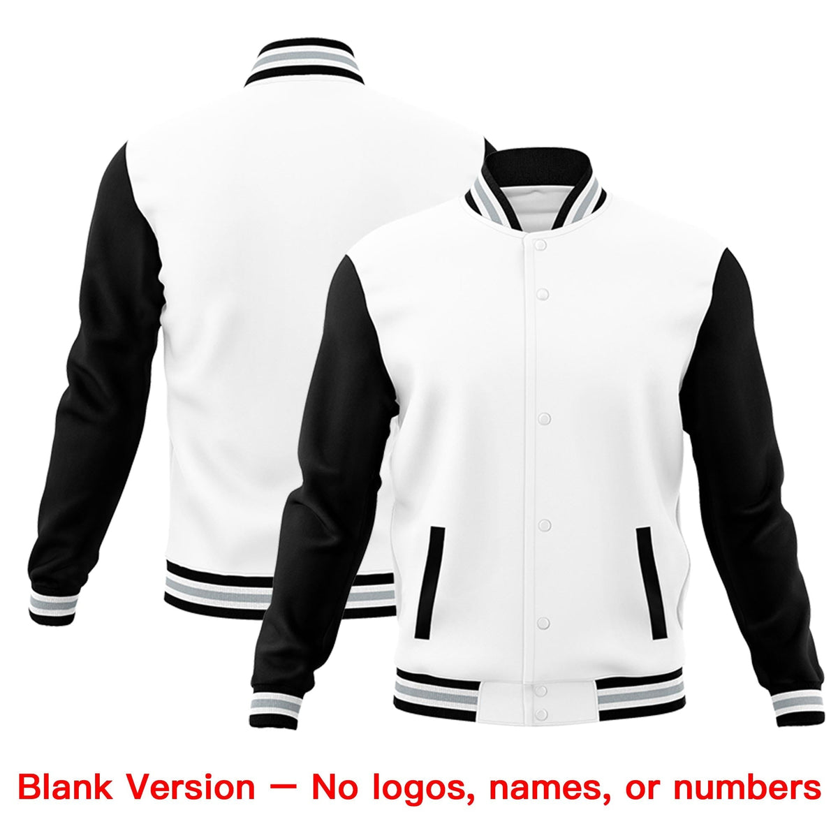 Custom White Black Gray Raglan Sleeves Classic Style Letterman Cotton Fabric Jacket| KXKSHOP