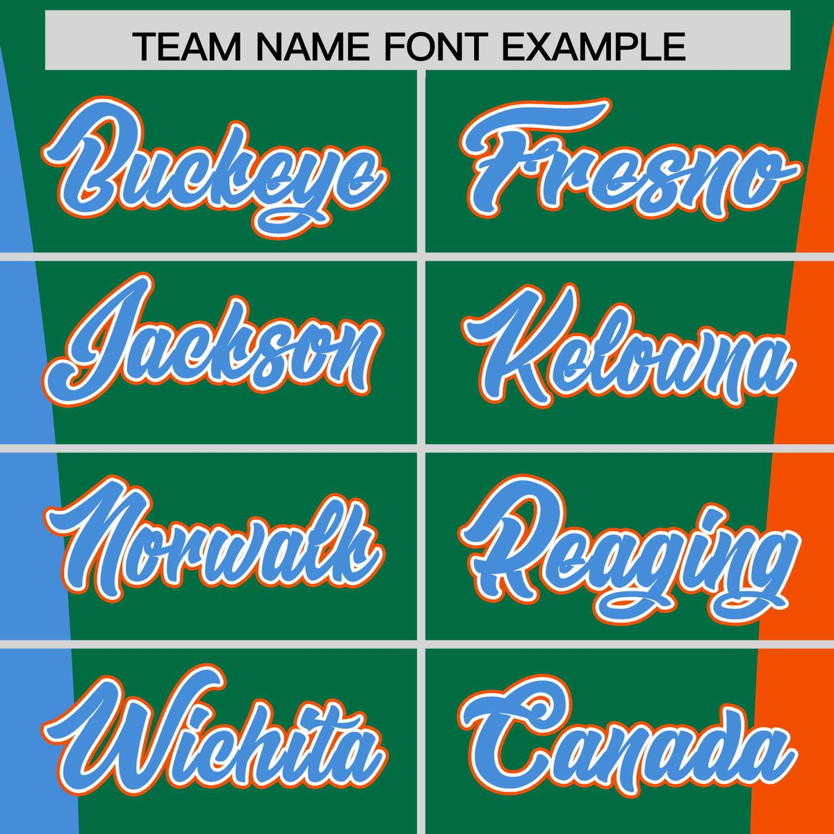 Custom Kelly Green Powder Blue Orange Personalization Varsity Full-Snap Three Color Blocks Letterman Jacket