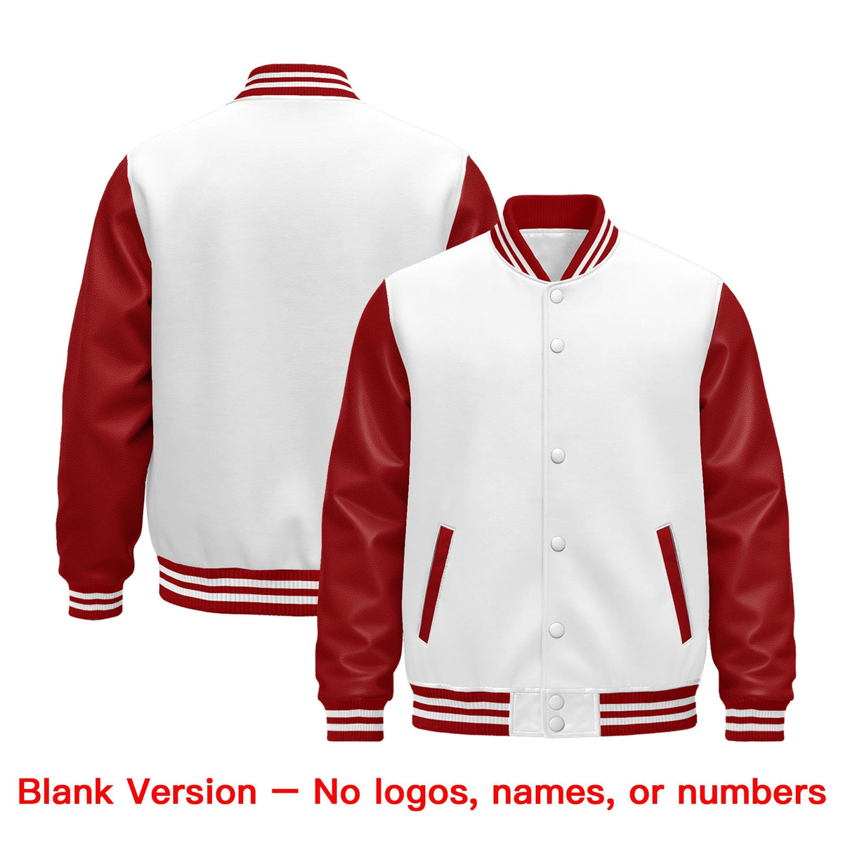 Custom Red White Kelly Green Raglan Sleeves Varsity Full-Snap Leather Sleeves Letterman Jacket| KXKSHOP