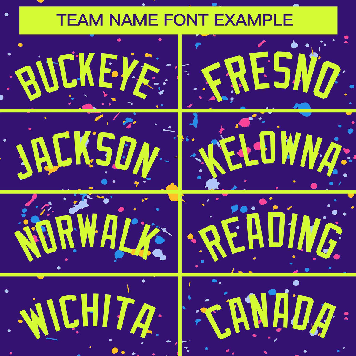 Custom Purple Neon Green Varsity Full-Zip Splash Graffiti Pattern Letterman Jacket