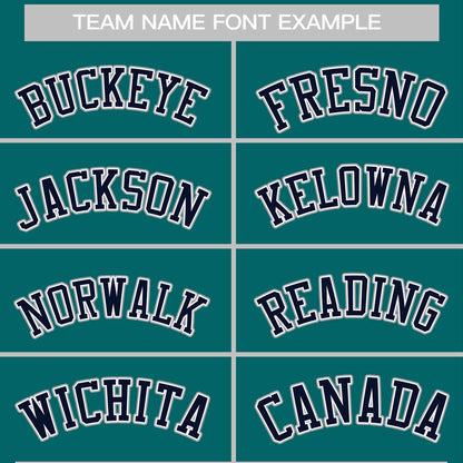 Custom Aqua Navy Varsity Full-Snap Classic Style Letterman Baseball Jacket
