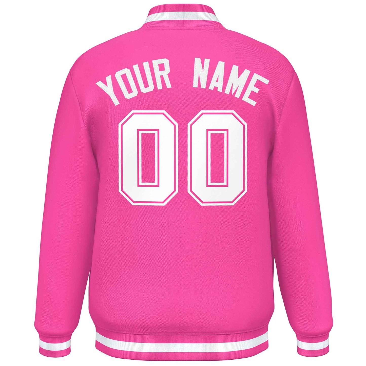 Custom Pink White Varsity Full-Snap Classic Style Letterman Baseball Jacket