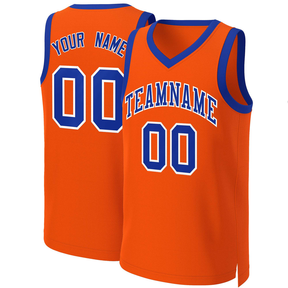 Custom Orange Royal-White Classic Tops Basketball Jersey