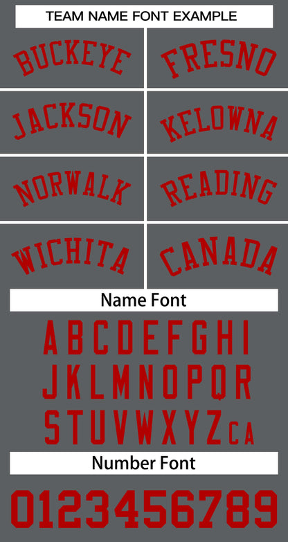 Custom Dark Gray Red Classic Tops Basketball Jersey