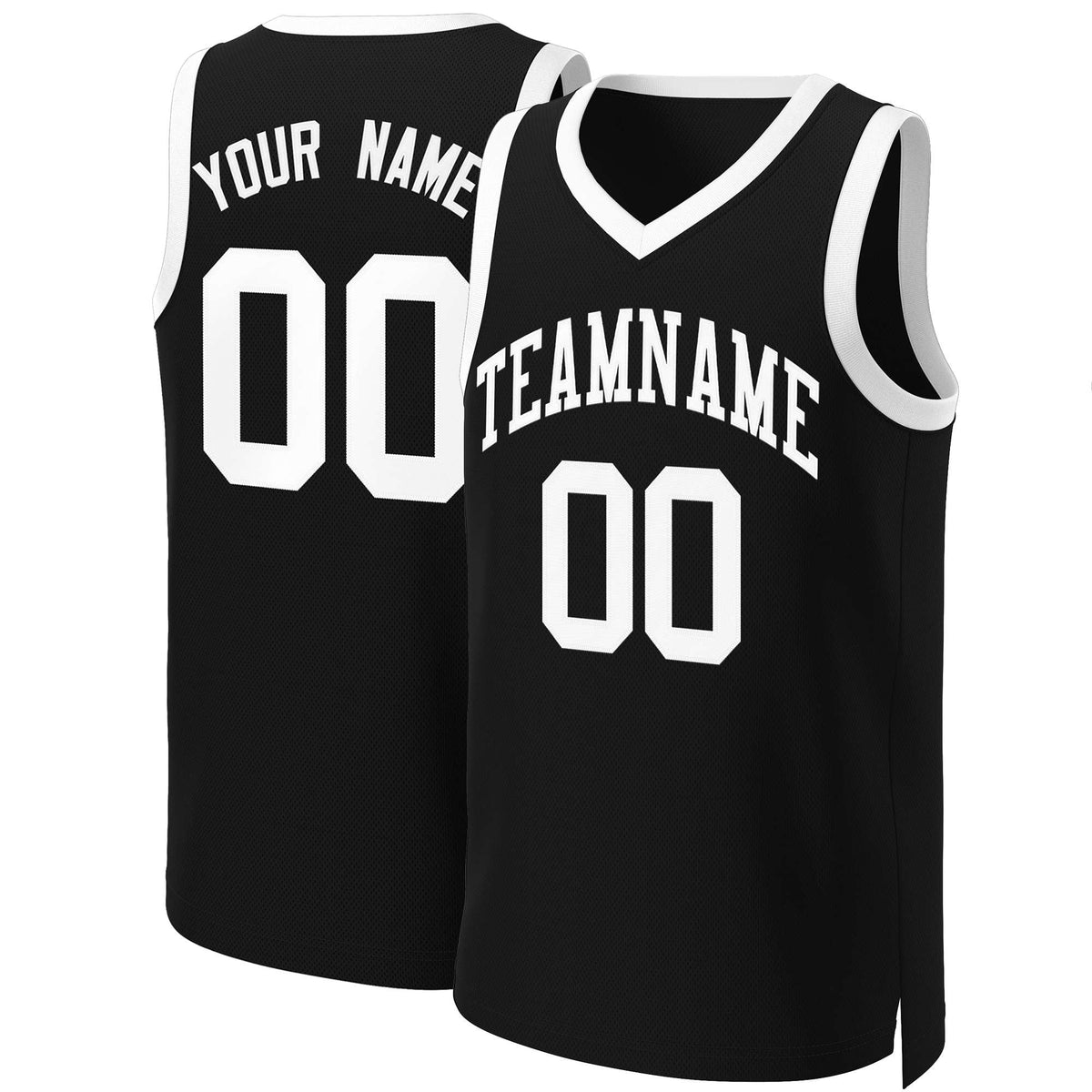 Custom Black White Classic Tops Basketball Jersey