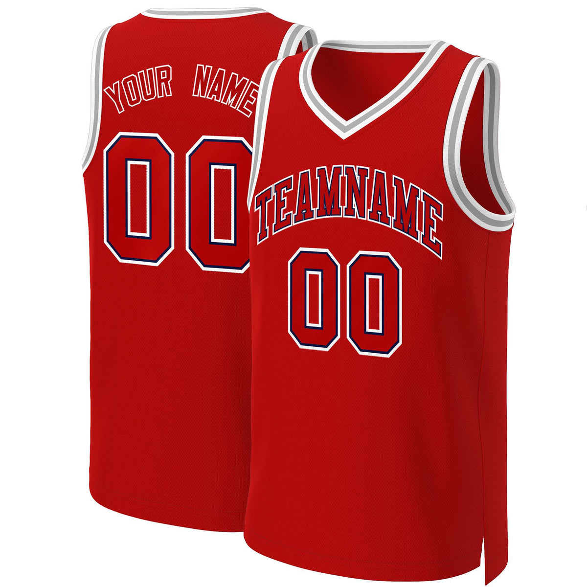Custom Red Red-Navy Classic Tops Basketball Jersey
