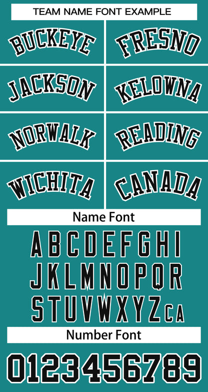 Custom Teal Black-White Classic Tops Basketball Jersey