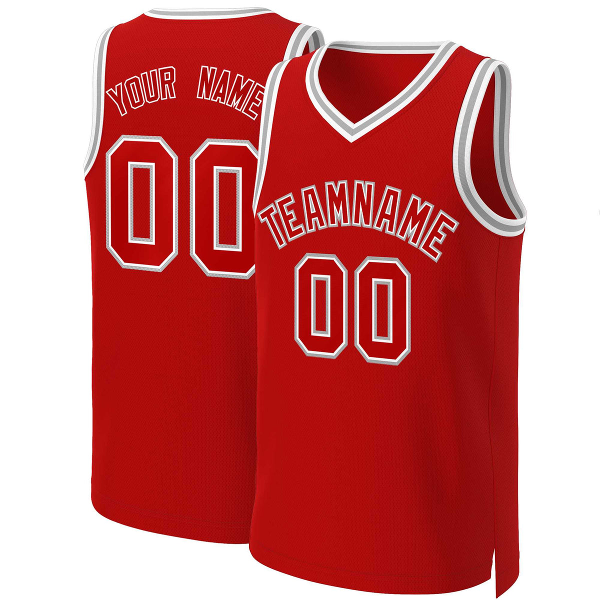 Custom Red Red-White Classic Tops Basketball Jersey