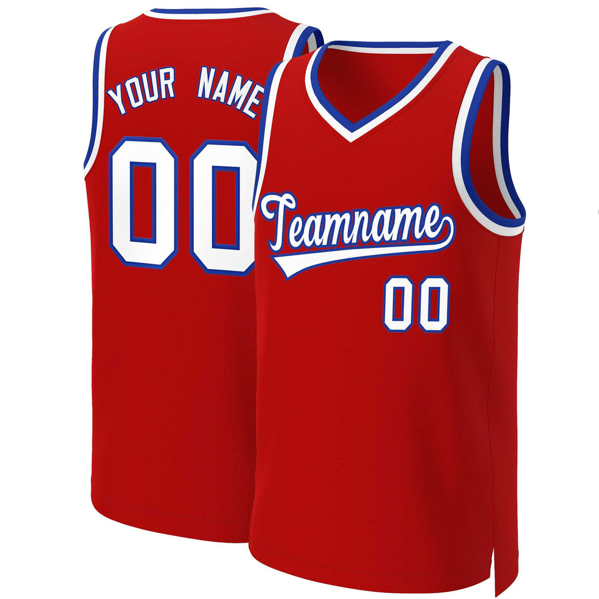 Custom Red White-Royal Classic Tops Basketball Jersey