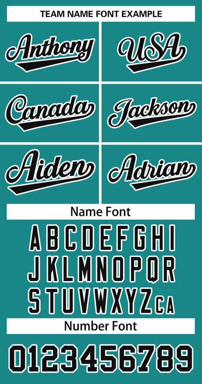 Custom Teal Black-White Classic Tops Basketball Jersey