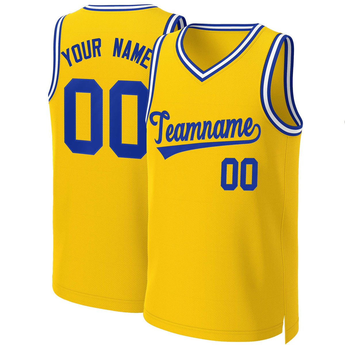 Custom Yellow Royal Classic Tops Basketball Jersey