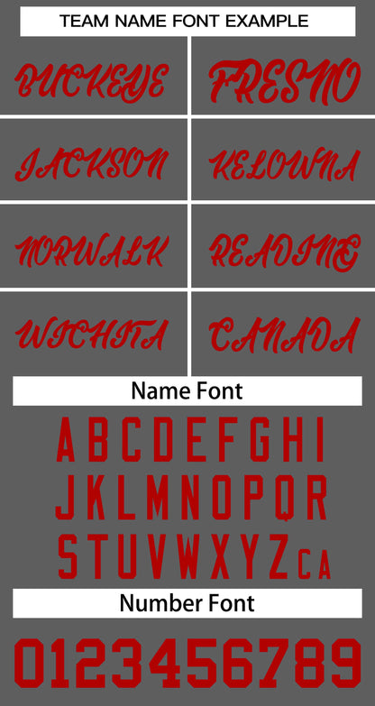 Custom Dark Gray Red Classic Tops Basketball Jersey