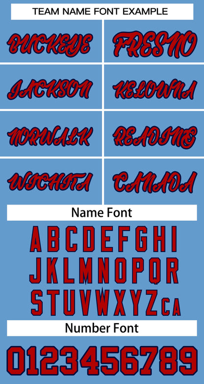 Custom Light Blue Red-Navy Classic Tops Basketball Jersey