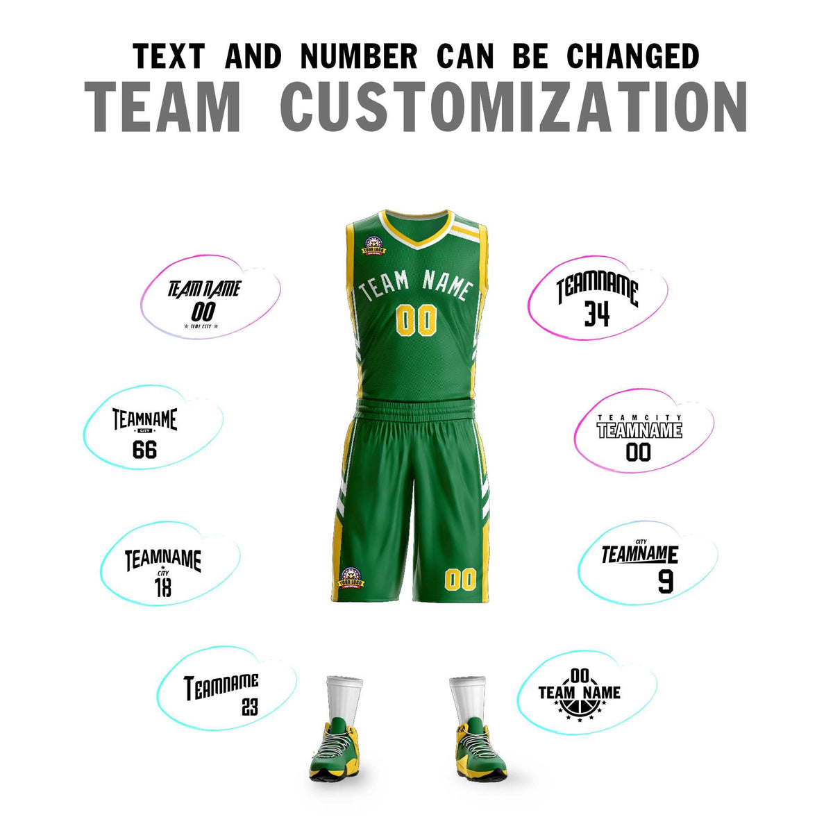 Custom Kelly Green White Classic Sets Mesh Basketball Jersey