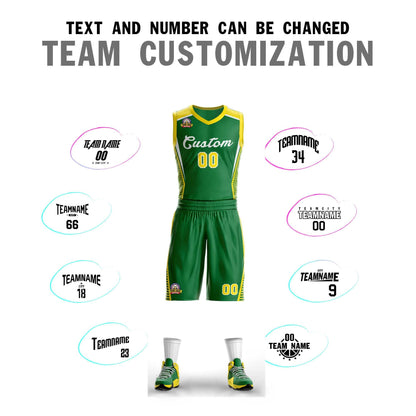 Custom Kelly Green White Classic Sets Mesh Basketball Jersey