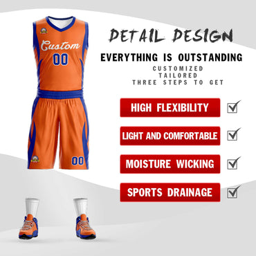 Custom Orange White Classic Sets Mesh Basketball Jersey