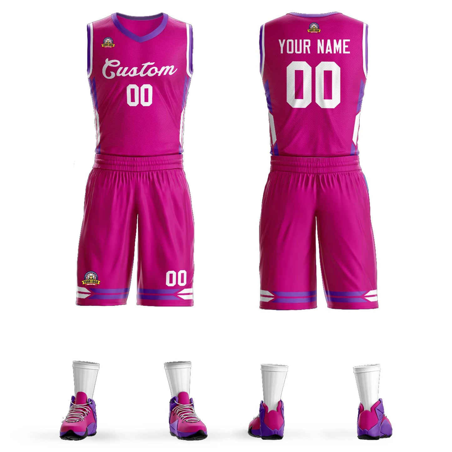Custom Red Red Classic Sets Mesh Basketball Jersey