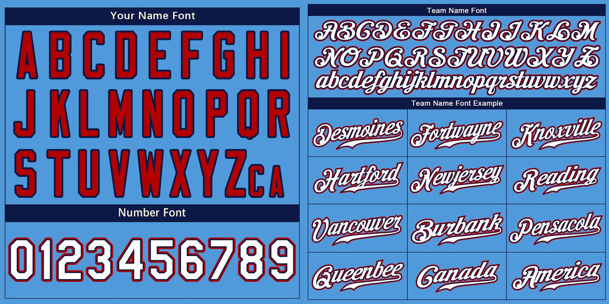 Custom Powder Blue White-Red Classic Style Authentic Baseball Jersey