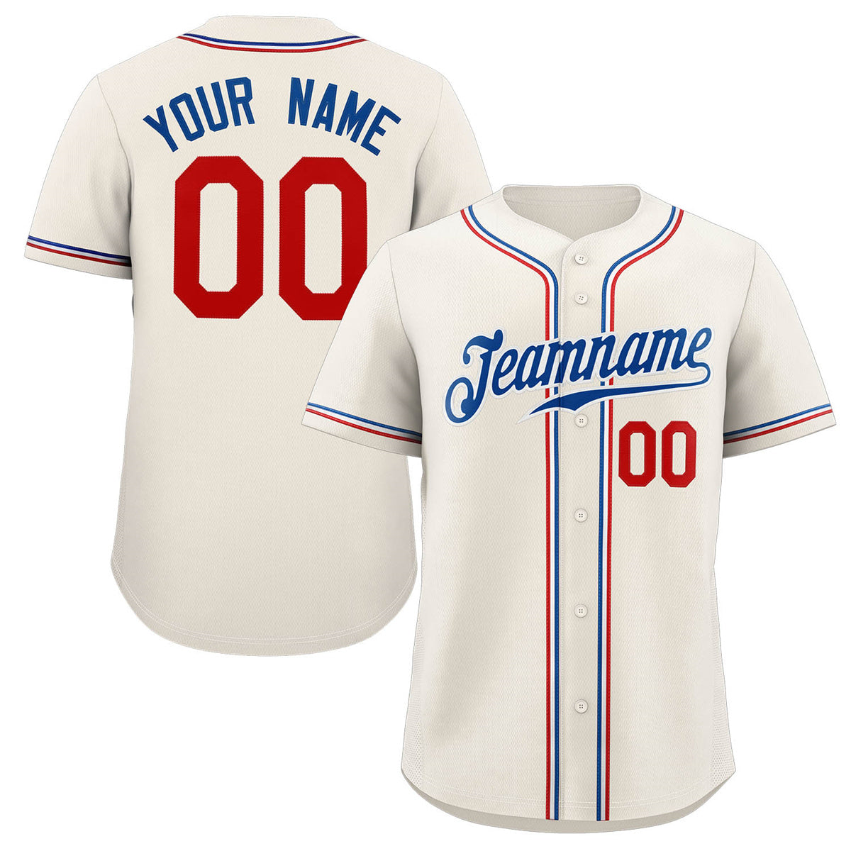 Custom Khaki Royal-White Classic Style Authentic Baseball Jersey