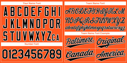Custom Orange Black-White Classic Style Authentic Baseball Jersey