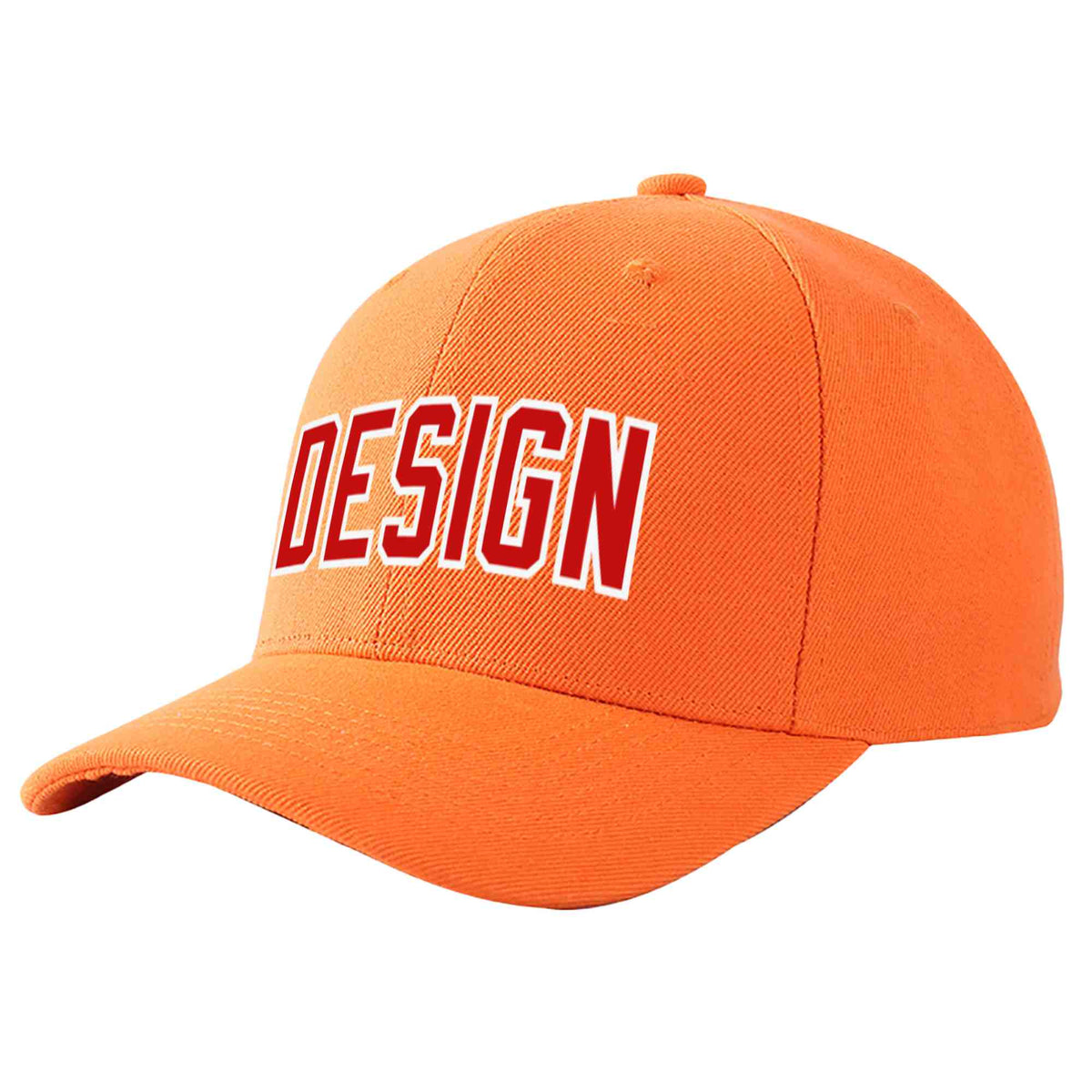 Custom Orange Red-White Curved Eaves Sport Design Baseball Cap