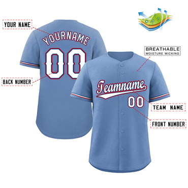 Custom Royal White-Red Classic Style Authentic Baseball Jersey
