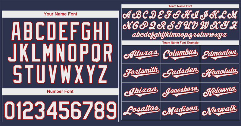 Custom Navy White-Red Classic Style Authentic Baseball Jersey