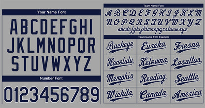 Custom Gray Navy-White Classic Style Authentic Baseball Jersey