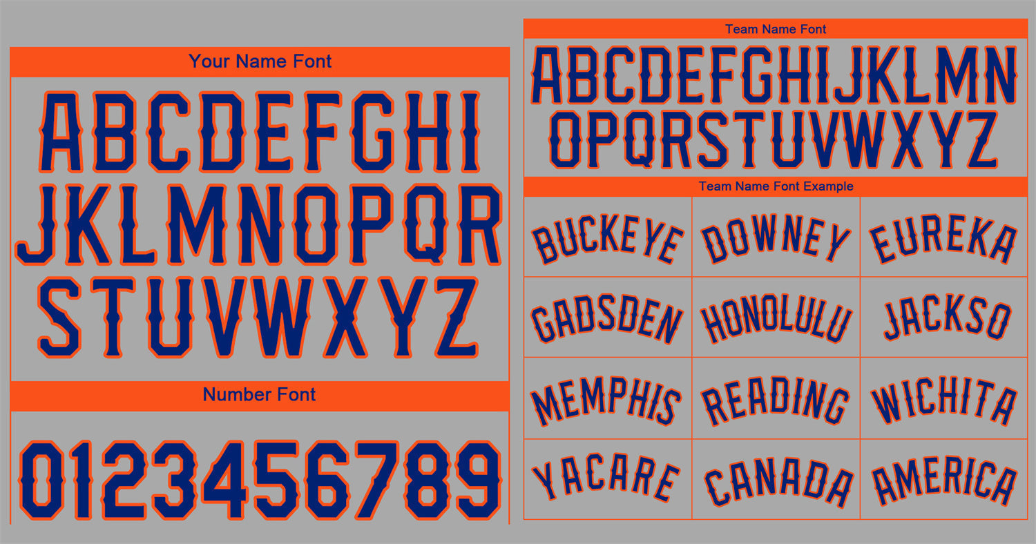 Custom Gray Royal-Orange Classic Style Authentic Baseball Jersey