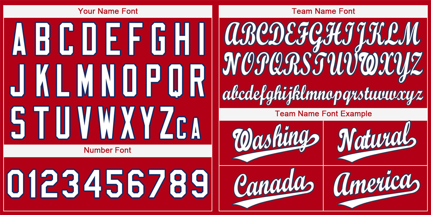 Custom Red White-Navy Classic Style Authentic Baseball Jersey