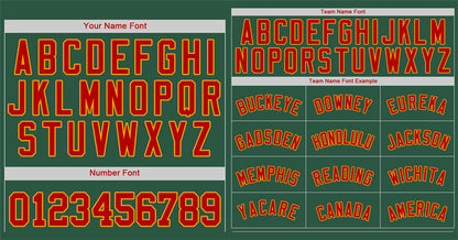 Custom Kelly Green Red-Yellow Classic Style Authentic Baseball Jersey