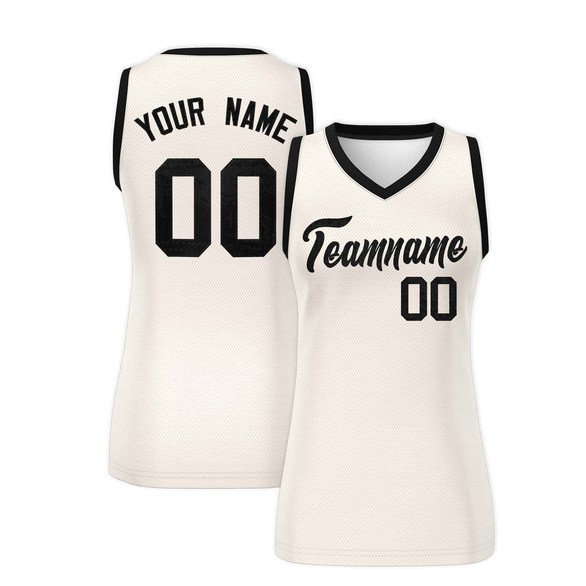 Custom Cream Black Women Netball Sequined Dress