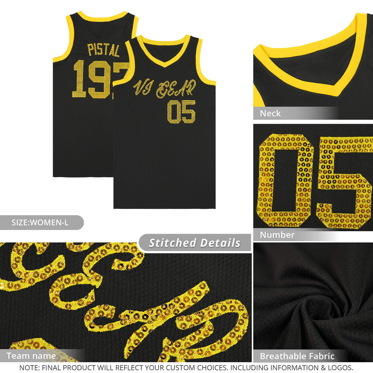 Custom Light Blue Sequined Tops Athletic Basketball Jersey