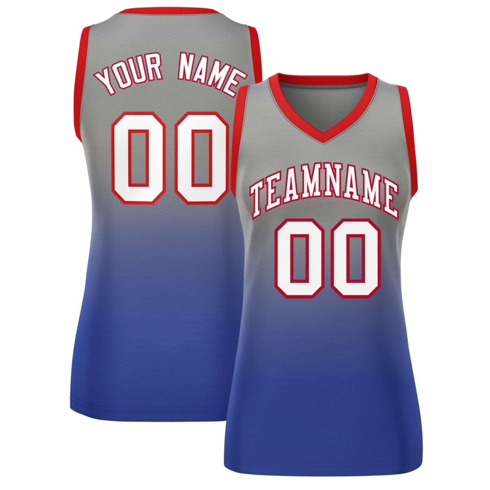 Custom Gray Royal Gradient Fashion Tops Mesh Netball Dress For Women