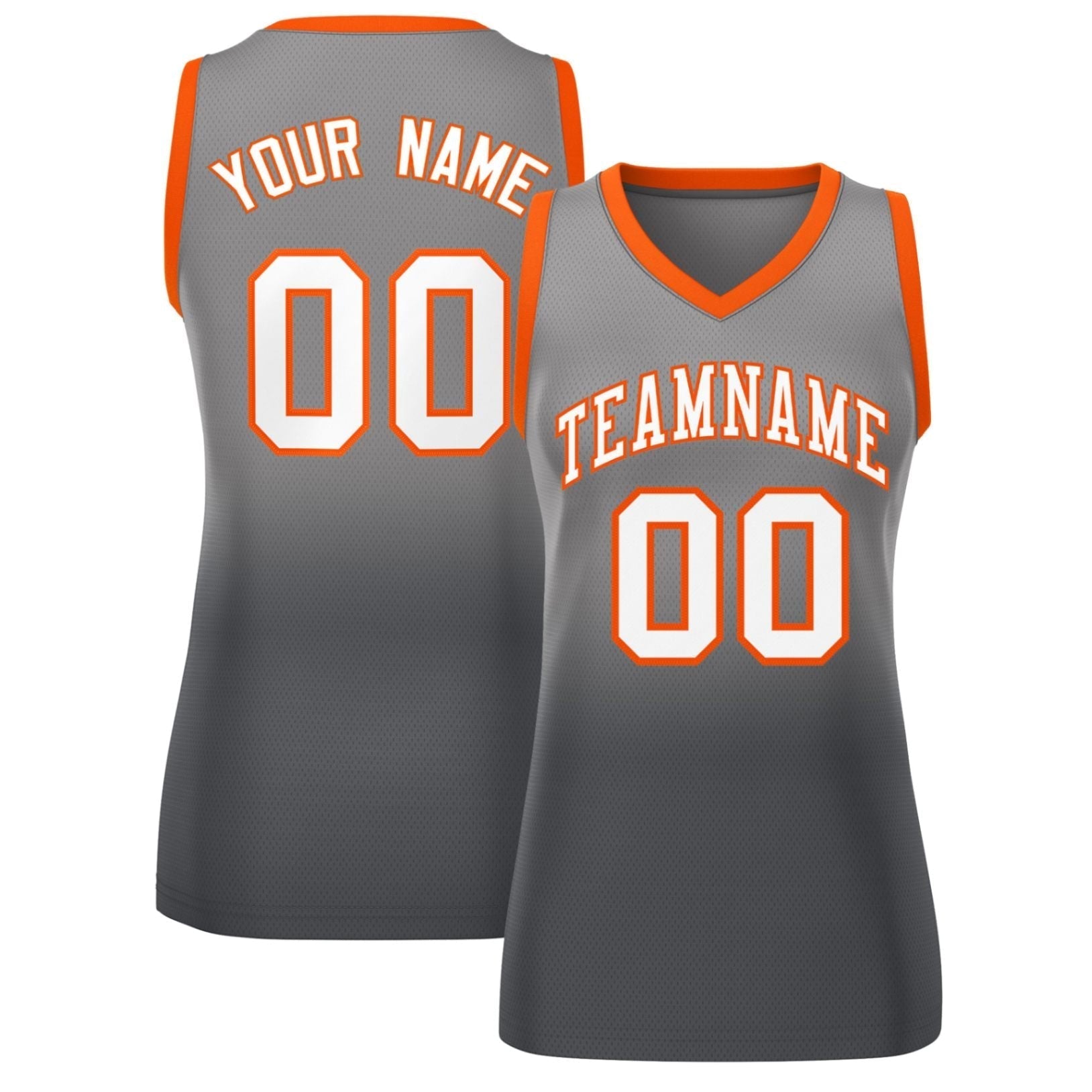 Custom Light Gray Dark Gray Gradient Fashion Tops Mesh Netball Dress For Women