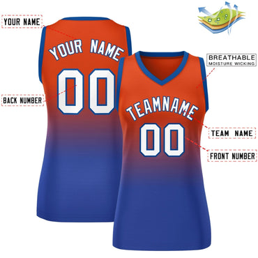 Custom Red Royal Gradient Fashion Tops Mesh Netball Dress For Women
