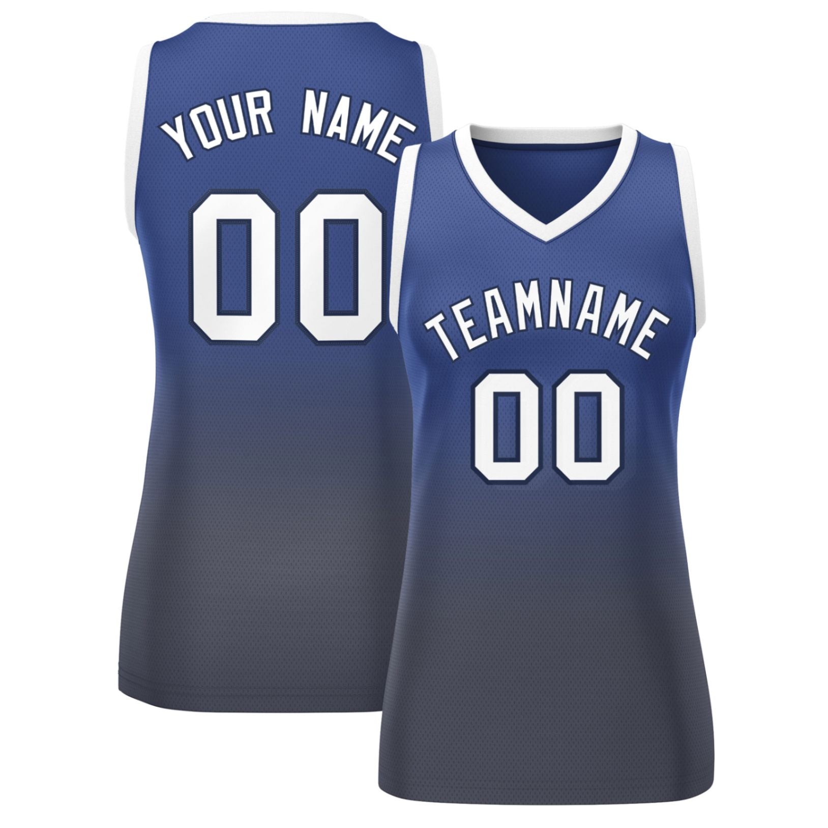 Custom Navy Gray Gradient Fashion Tops Mesh Netball Dress For Women