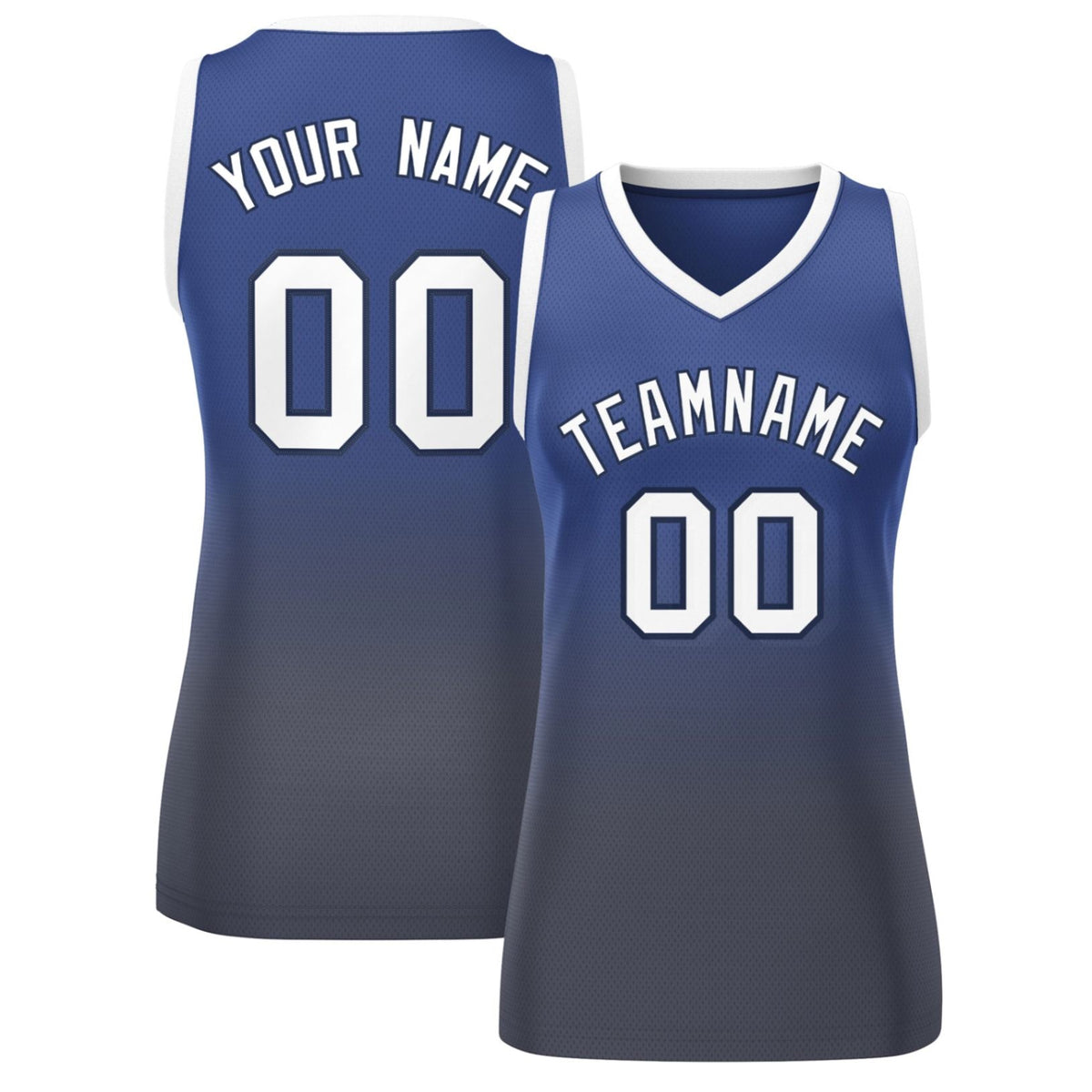 Custom Navy Gray Gradient Fashion Tops Mesh Netball Dress For Women