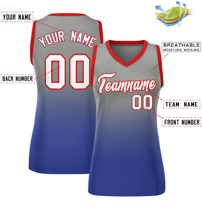 Custom Gray Royal Gradient Fashion Tops Mesh Netball Dress For Women