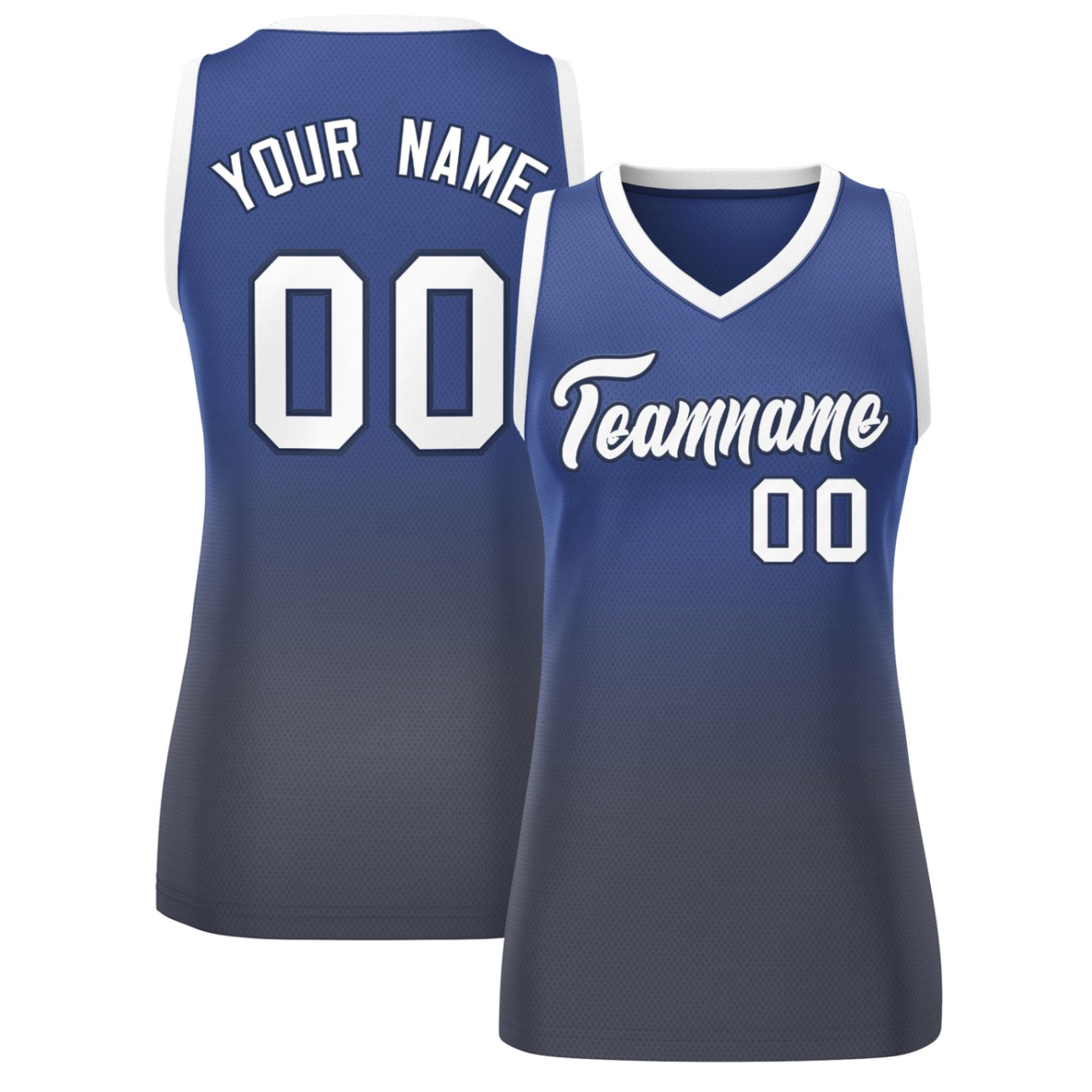 Custom Navy Gray Gradient Fashion Tops Mesh Netball Dress For Women