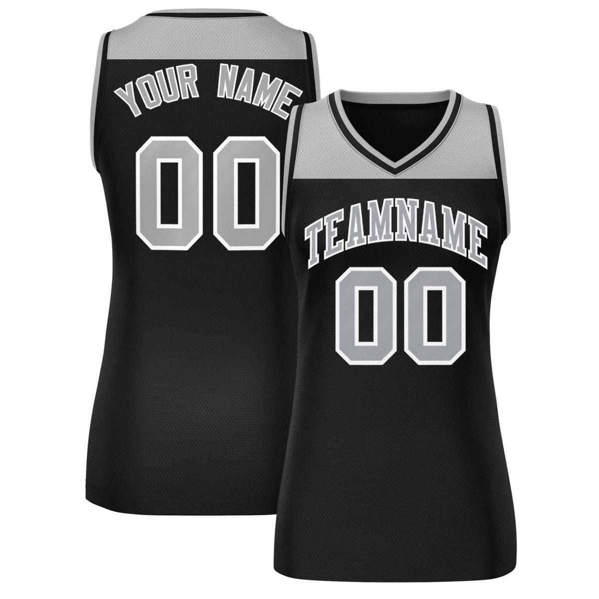 Custom Gray Black Color Block Fashion Tops Mesh Netball Dress For Women