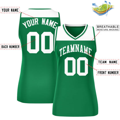 Custom White Kelly Green Color Block Fashion Tops Mesh Netball Dress For Women