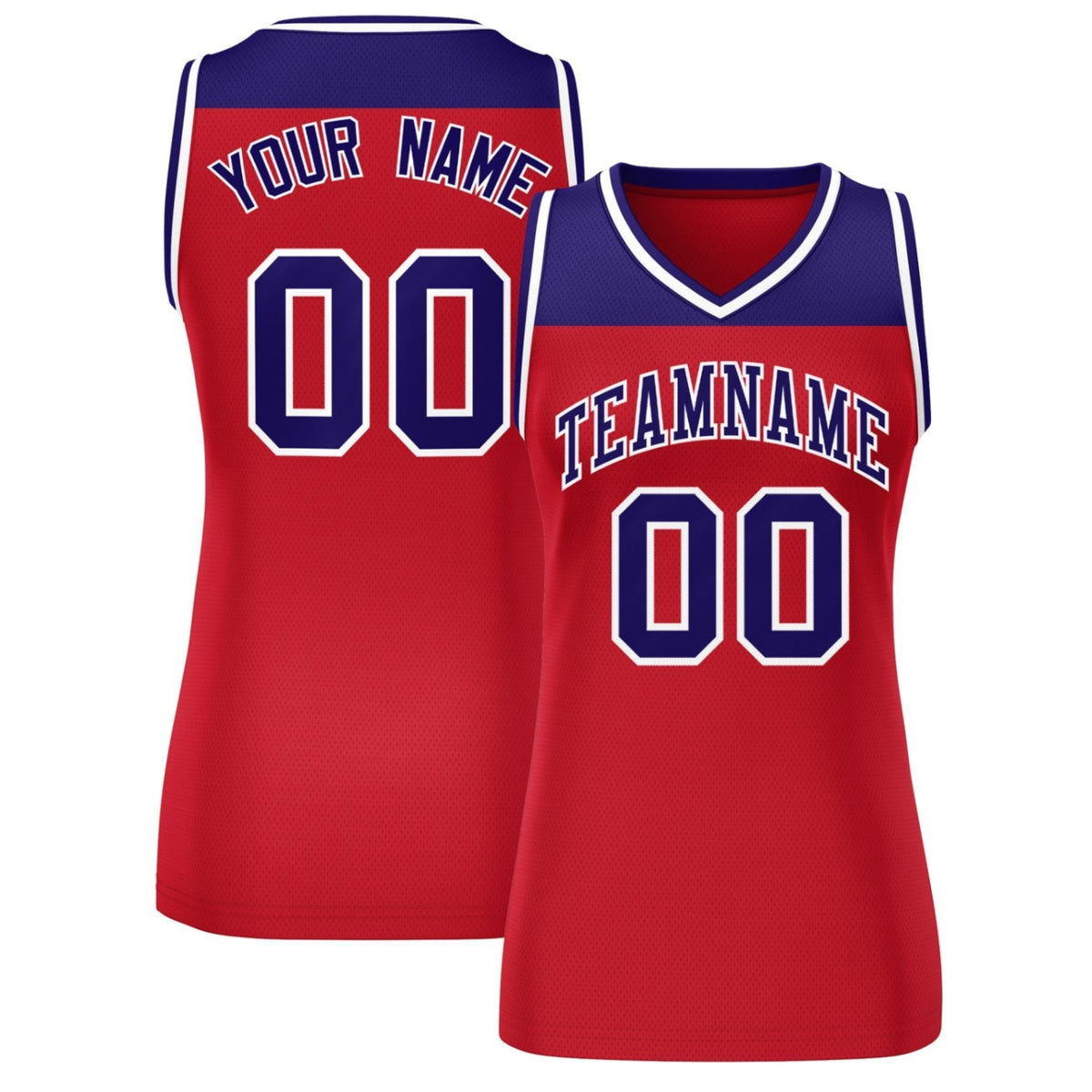 Custom Purple Red Color Block Fashion Tops Mesh Netball Dress For Women