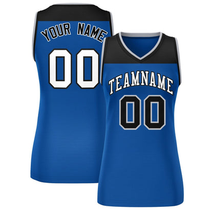 Custom Black Royal Color Block Fashion Tops Mesh Netball Dress For Women